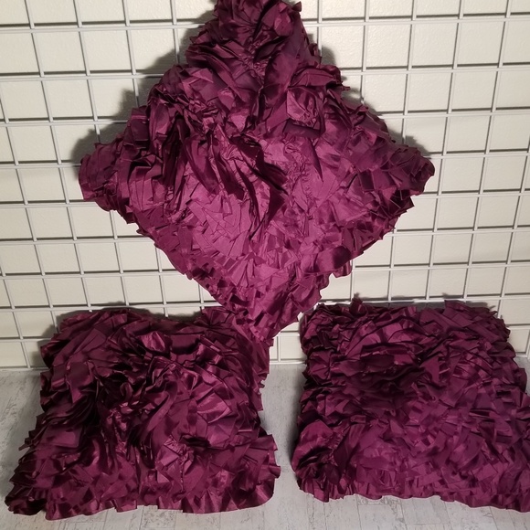 Pier 1 Other - Pier One Purple Ruffle Accent Pillow (Set of 3)